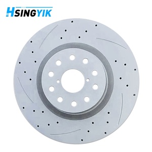 Rotor de freno de disco delantero ranurado perforado recubierto izquierdo o derecho 26300-FE070 para Subaru <span class=keywords><strong>Impreza</strong></span> <span class=keywords><strong>WRC</strong></span> WRX STI - Product Image 1