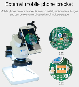 휴대폰 수리 및 납땜용 쌍안경 스테레오 현미경 스테레오 줌 현미경 0.7-4.5X (대형 작업대 포함) - Product Image 3