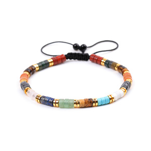 Natural White Howlite Spacer Beads <b>Bracelet</b> – Rainbow Macrame Adjustable Lucky Handmade Jewelry for Women - Product Image 1