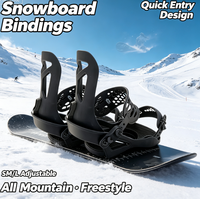 Fixations de snowboard pour débutants Lisheng pour hommes, entrée rapide, sangle en TPU, base et talon réglables, compatibles DIN alpin, pour la plupart des snowboards