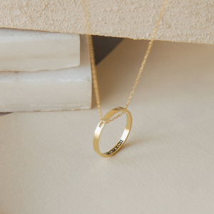 Gargantilla de círculo interior mínima personalizada, collar de anillo de mensaje secreto de acero inoxidable, collar con colgante de anillo de mensaje oculto - Product Image 3