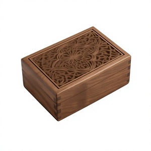 Boîte à bijoux en bois de luxe avec intérieur en velours pour ranger colliers, bagues, boucles d'oreilles, bracelets et accessoires personnels - Product Image 1