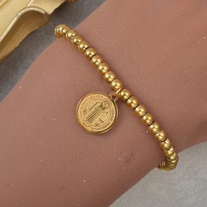 กำไลข้อมือสตรีสแตนเลสสตีล 316L ชุบทอง 18k ดีไซน์ดาวสุดฮิต ขายส่งจำนวนมาก - Product Image 3
