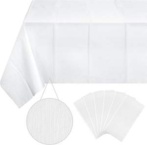 Tables Nappes en papier blanc Nappes jetables Couverture de table pour fêtes Célébrations Mariages Étanche pour Rectangle - Product Image 5