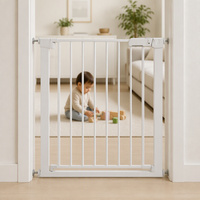 Barrière de sécurité pour bébé à fermeture automatique personnalisée, facile à utiliser, avec passage facile, pour portes et escaliers, double verrouillage, en métal