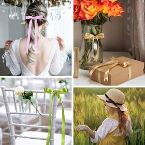 Pita Satin Berkualitas Tinggi Pita Grosgrain Berwarna-warni Custom Cetak 1/2'' 5/8'' 3/4'' 1'' Inch Pita Hadiah Ruban untuk Paskah - Product Image 6