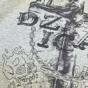 T-shirt en coton premium à trous, design lourd, imprimé, délavé à l'acide, streetwear, t-shirts graphiques délavés pour hommes - Product Image 4