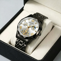 Reloj de Cuarzo Cronógrafo Decorativo de Lujo para Hombre, Caja de Aleación, Correa de Acero de 20 mm, Resistente al Agua Diaria, Manecillas Luminosas