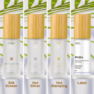 Lusso vuoto 30ml 50ml 60ml 100ml 120ml 1oz 2oz 4oz bottiglia di lozione di vetro smerigliato spalla piatta con coperchio Spray di bambù della pompa - Product Image 6