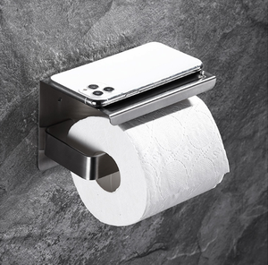 Brushed Stainless Steel 304 Paper Shelf Modern Wall-Mounted Eco-Friendly <strong>Toilet</strong> Paper <strong>Towel</strong> Rack <strong>Toilet</strong> Tissue <strong>Roll</strong> <strong>Holder</strong> - Product Image 5