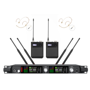 Great Price EIF High-Fidelity ADX800 Handheld & Headset & Lavalier <b>Mic</b> System with Dynamic & <b>Condenser</b> for Stage & Church - Product Image 4