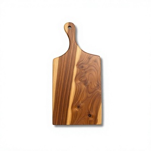 Natural Teak Wood <b>Serving</b> <b>Tray</b> <b>Handle</b> Wooden Pattern Polished Finish Dishwasher Safe Handmade for Food Contact Residential Use - Product Image 1