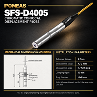 POMEAS SFS-D4005 Chromatic Confocal Displacement Probe, Rentang +/-2 mm, Jarak Referensi 4,7 mm, Pengulangan RMS 100 nm
