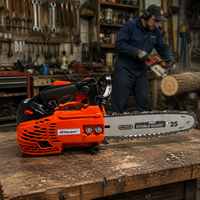 Tronçonneuse à essence ZOMAX 25cc avec guide-chaîne Oregon et garde-doigts, moteur sans balais pour la coupe du bois – Vente en gros