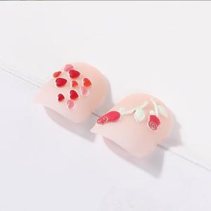 Nuevos diseños personalizados Cuadrado corto 5D Relieve Prensa en <span class=keywords><strong>uñas</strong></span> postizas Cubierta completa Ins Uña artificial Abs completo Manicura 24PCs - Product Image 2