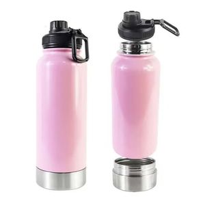 Termo de viaje para deportes al vacío de doble tapa de acero inoxidable de 40OZ, artefacto grande de plástico rociado para dinero, almacenamiento seguro en caliente - Product Image 6