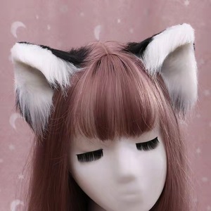 Lovely Faux Fox Fur Long Plush Cosplay Pinzas para el cabello Orejas de gato Suministros para fiestas Joyería para el cabello Headwear Horquillas - Product Image 1