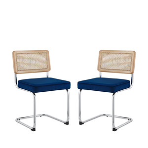 Set di due sedie laterali imbottite in velluto nero stile scandinavo Design fattoria con schienale per salotti palestre - Product Image 6