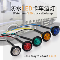 Feux de position latéraux à LED ronds pour camions et remorques, mini feux de signalisation latéraux à LED œil d'aigle