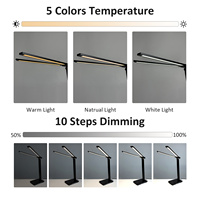 Lampe de bureau LED OEM avec protection oculaire, base moderne, commande tactile, design pliable et réglable pour la lecture, le bureau et l'utilisation informatique