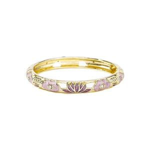 Factory Wholesale New Chinese Vintage Fashion Enamel Bangle for Adult Women Gold Plated CZ Inlaid Luxury <b>Bracelet</b> - Product Image 5