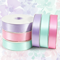 Luxe Fabriek Groothandel Bestseller 25mm 100 Yards Per Rol Effen Kleur Satijnen Lint Cadeauverpakking Bruiloft Verjaardag Feest