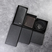 Boîte cadeau en papier en cuir texturé de luxe Offre Spéciale boîte d'emballage portefeuille avec logo personnalisé boîte de ceinture