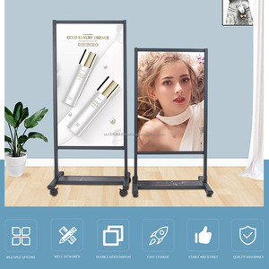 Support d'affichage de poster double face sur roulettes, présentoir publicitaire, support de sol, panneau d'affichage, support de signalisation - Product Image 3