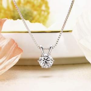 Venta al por mayor de collares de circonita cúbica <span class=keywords><strong>Sona</strong></span> con corazones redondos y flechas de 1 quilate chapados en platino de diseño sencillo clásico, joyería de moda - Product Image 4