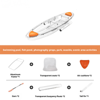 Vente en gros de canoë-kayak transparent en polycarbonate, conception monobloc, service de découpe, idéal pour le tourisme aquatique sur les rivières et les lacs.
