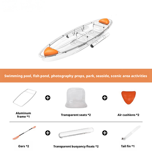 Venta al por mayor de canoas y kayaks transparentes de policarbonato, servicio de corte, diseño de una pieza para <span class=keywords><strong>turismo</strong></span> acuático en ríos y lagos. - Product Image 2