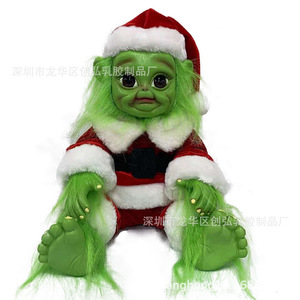 Peluche <span class=keywords><strong>Grinch</strong></span> <span class=keywords><strong>de</strong></span> Noël 2022, cheveux verts, peluche courte et coton PP, 20x20x28cm, cadeau pour enfants - Product Image 5