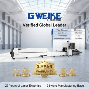 Machine de découpe laser à fibre CNC GWEIKE LF6024T2 de 3 kW, longueur 6 m, avec trois mandrins, pour la découpe zéro déchet de tuyaux et tubes - Product Image 1