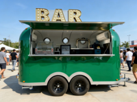 Camion de restauration rapide en acier inoxydable et fibre de verre, prix usine, remorque de concession, service alimentaire mobile rétro chinois, résistant à la rouille