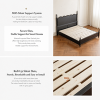 Modernes Nordisches Design Massivholz-Softbett mit Roteiche und Neuseeland-Kiefernholz-Kielunterstützung Plattformbett
