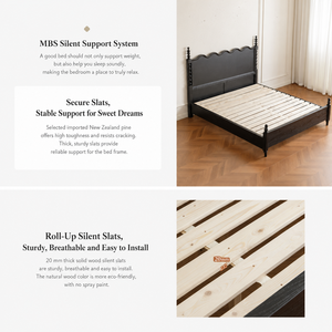 Lit double king size en bois massif de style <span class=keywords><strong>nordique</strong></span> moderne avec support en bois de pin de Nouvelle-Zélande et chêne rouge pour mobilier de chambre - Product Image 6