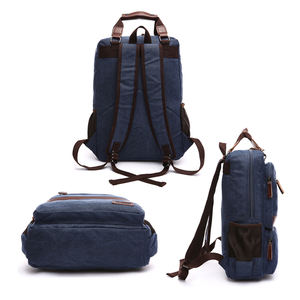 Low MOQ Wholesale Custom Vintage High Quality <b>Washed</b> Canvas <b>Travel</b> Laptop <b>Bag</b> Student Backpack <b>for</b> Men <b>Women</b> - Product Image 2