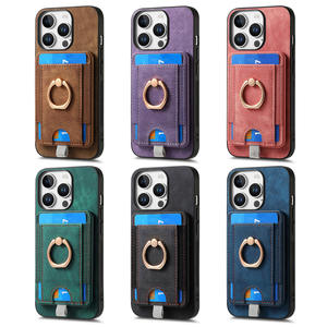 Funda Magnética de Piel Sintética para Teléfono Móvil con Tarjetero y Anillo de Agarre, Segura y Elegante - Product Image 2