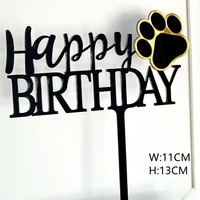 Pet Dog Alles Gute zum Geburtstag Cake Topper Cat Claw Shape Acryl Cake Topper