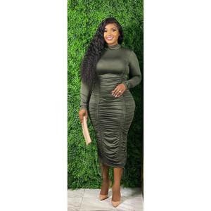 Abiti aderenti a collo alto a maniche lunghe-taglie forti - Product Image 2