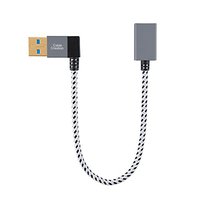 Cable de extensión USB 3,0 con chaqueta de PVC de ángulo recto, blindaje trenzado, cable extensor macho hembra para impresora, escáner de ordenador iOS