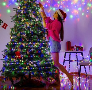 10m 5V USB Cây giáng sinh <span class=keywords><strong>Led</strong></span> RGB chuỗi ánh sáng ứng dụng thông minh điều khiển từ xa cổ tích Ánh sáng Vòng hoa trang trí nội thất kỳ nghỉ giáng sinh chiếu sáng - Product Image 4