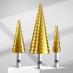 Metric <b>Step</b> <b>Drill</b> Bits TiCN Coated Hex Shank 4-32mm For Nonferrous Metals - Product Image 1