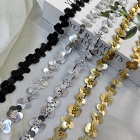 Groothandel Goud Zilver Aluminium Hartvormige Pailletten Trim 20mm voor DIY Kleding Revers Accessoires Bordo a Paillettes Paillettenbeslag