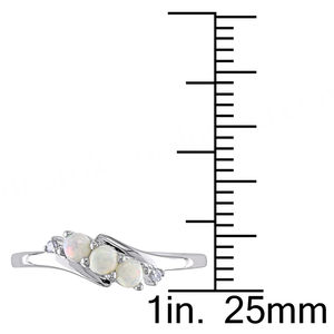 Bague en argent sterling 925 avec opale ronde et zircon cubique, bijoux de mode pour femmes, pierre précieuse - Product Image 3