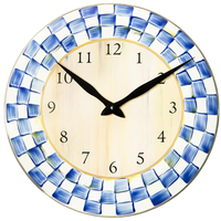 MACKENZIE-CHILDS Jam Dinding Analog Quartz Bertenaga Baterai Dua Sisi Bergaya Art Deco Dekoratif untuk Dapur Ruang Tamu