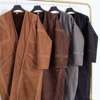 Robe d'hiver pour homme avec poches, en tissu épais en polyester/coton mélangé, longueur longue, en stock