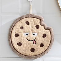 LONGREN Serviette de cuisine à suspendre en polaire corail épaissie, séchage rapide, à trois couches, motif cupcake de dessin animé mignon de style coréen