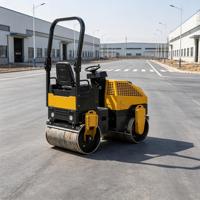 Compacteur vibrant à double tambour de 1 tonne, mini rouleau compresseur pour la réparation routière et le compactage du sol