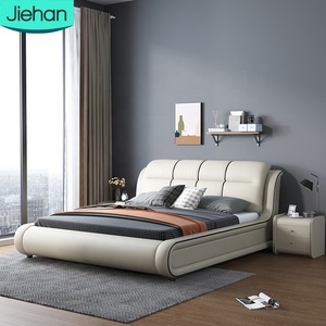 Hochwertiges Erwachsenen-Schlafzimmer <span class=keywords><strong>Queen</strong></span>-<span class=keywords><strong>Size</strong></span>-Bettgestell 1,8m Doppelbett Blaues Leder Modernes Luxuriöses Weiches Italienisches Bett Mit Stauraum - Product Image 1
